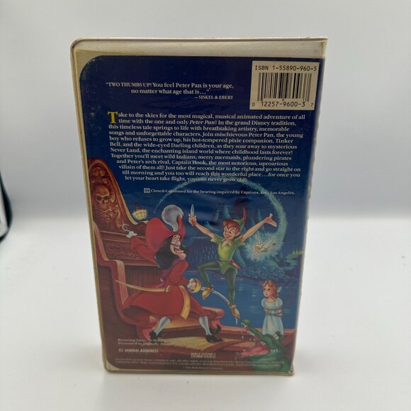 Peter Pan Walt Disneys Classic VHS 1990 Clamshell Animation Family - Picture 2 of 3